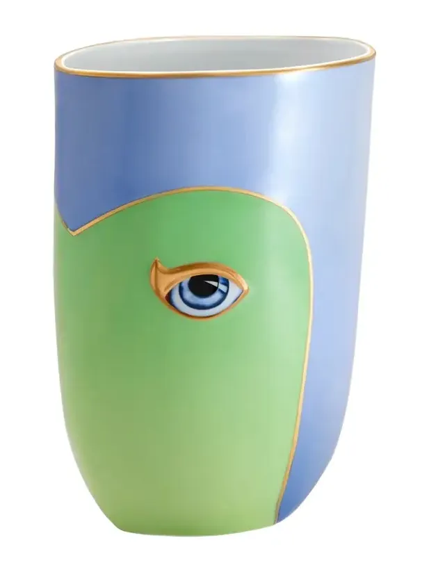 L'Objet Lito Vase, Green Blue
