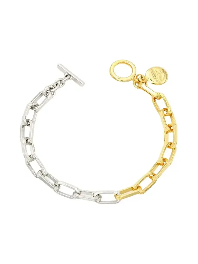 Two-Tone Link Bracelet, Gold/Silver