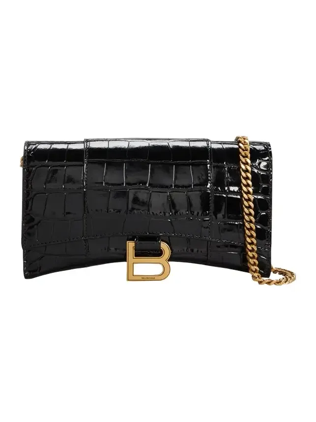Hourglass Shiny Mock-Croc Chain Wallet Hourglass Shiny Mock-Croc Chain Wallet