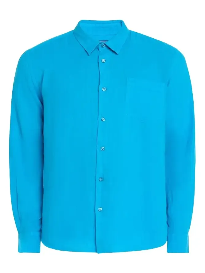 Men's Caroubis Solid Linen Sport Shirt Men's Caroubis Solid Linen Sport Shirt