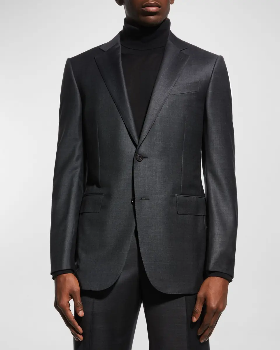 ZEGNA Men's Wool Tic-Weave Suit | Thumbnail 2 ZEGNA Men's Wool Tic-Weave Suit | Thumbnail 2