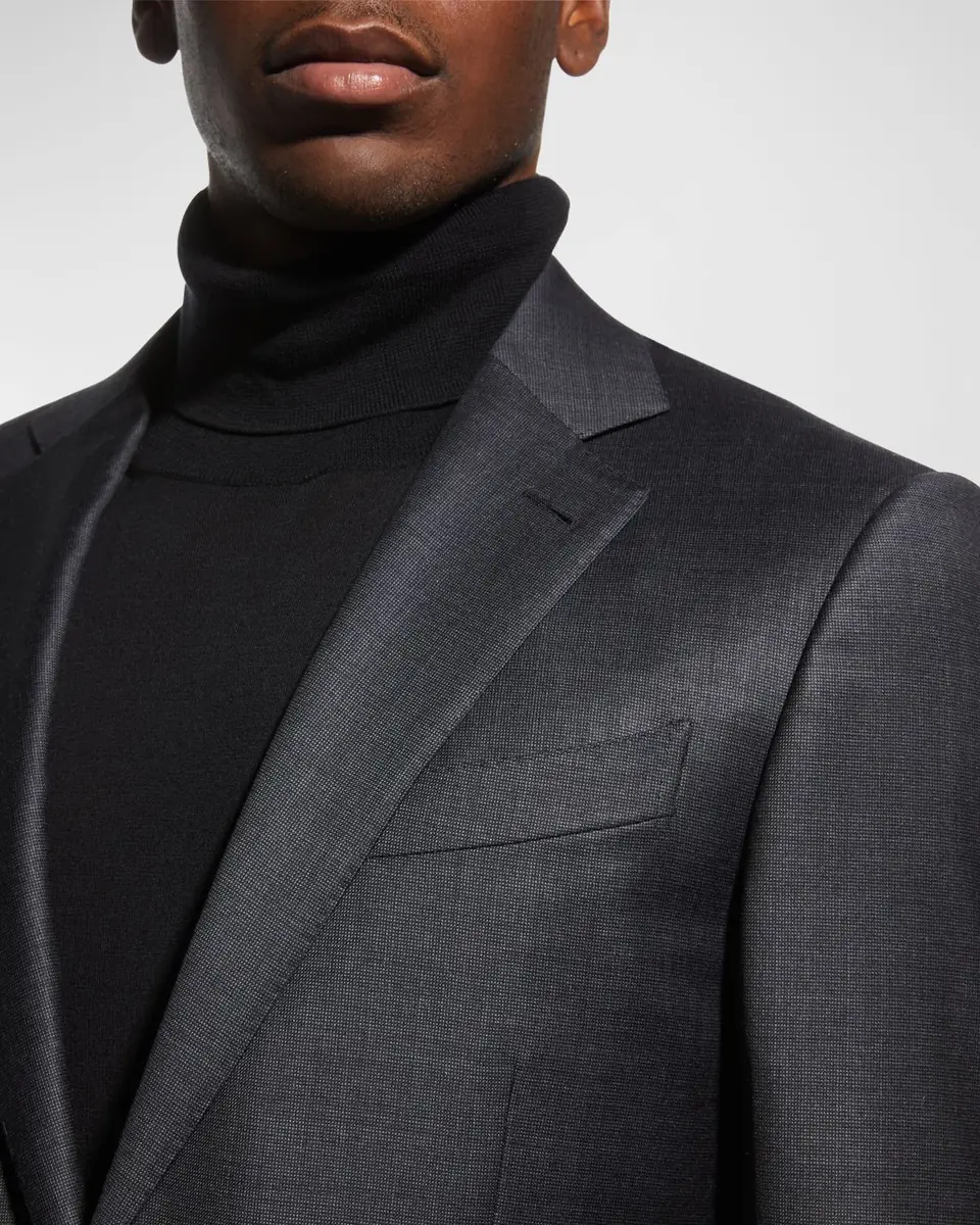 ZEGNA Men's Wool Tic-Weave Suit | Thumbnail 4 ZEGNA Men's Wool Tic-Weave Suit | Thumbnail 4