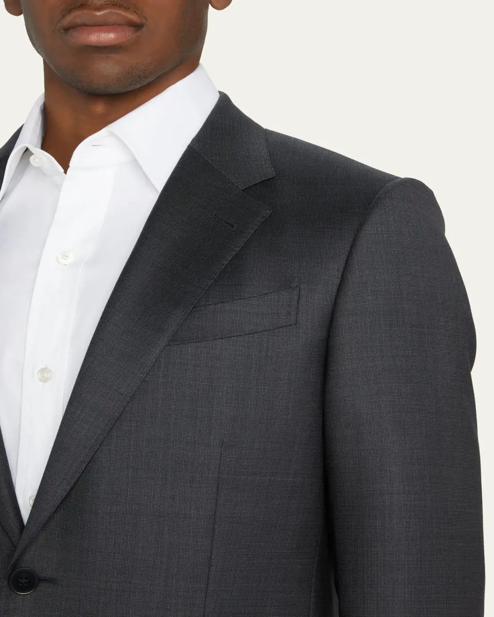 ZEGNA Men's Wool Tic-Weave Suit | Thumbnail 9 ZEGNA Men's Wool Tic-Weave Suit | Thumbnail 9