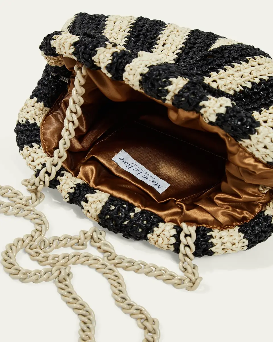 Maria La Rosa Game Striped Crochet Clutch Bag | Thumbnail 4
