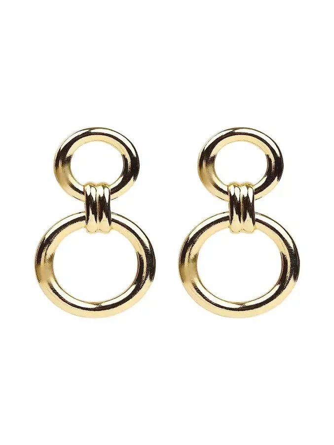 Circle Post and Drop Earrings