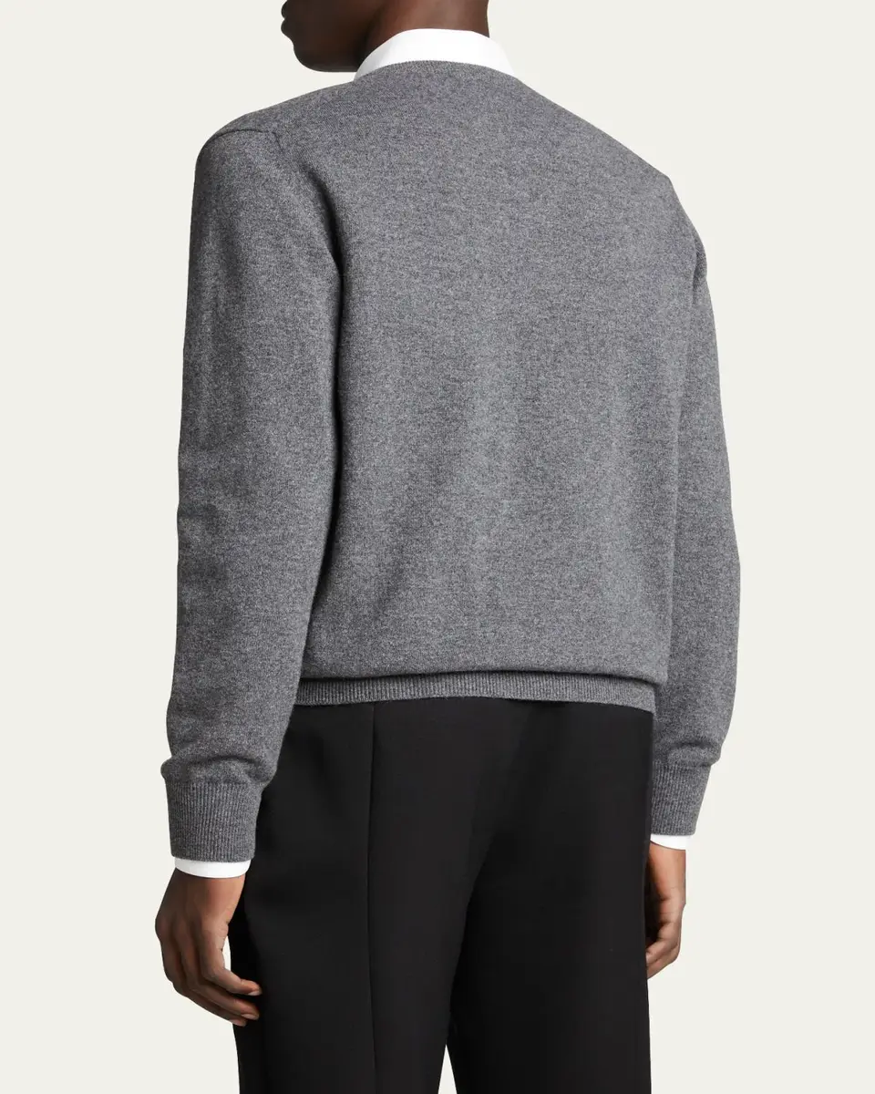 Bergdorf Goodman Men's Classic 12GG Cashmere V-Neck Sweater | Thumbnail 3 Bergdorf Goodman Men's Classic 12GG Cashmere V-Neck Sweater | Thumbnail 3