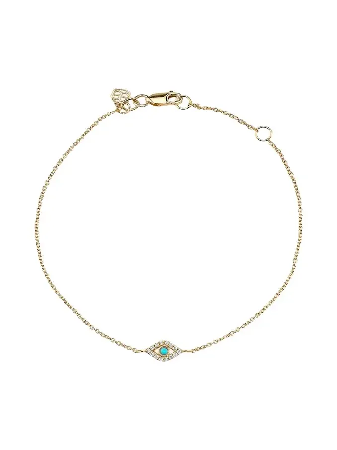 Small Diamond Evil Eye Bracelet