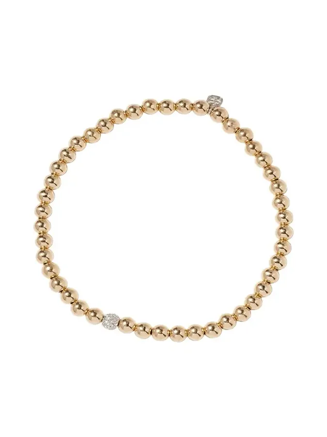 14k White Gold Diamond Bead Ball Bracelet 14k White Gold Diamond Bead Ball Bracelet