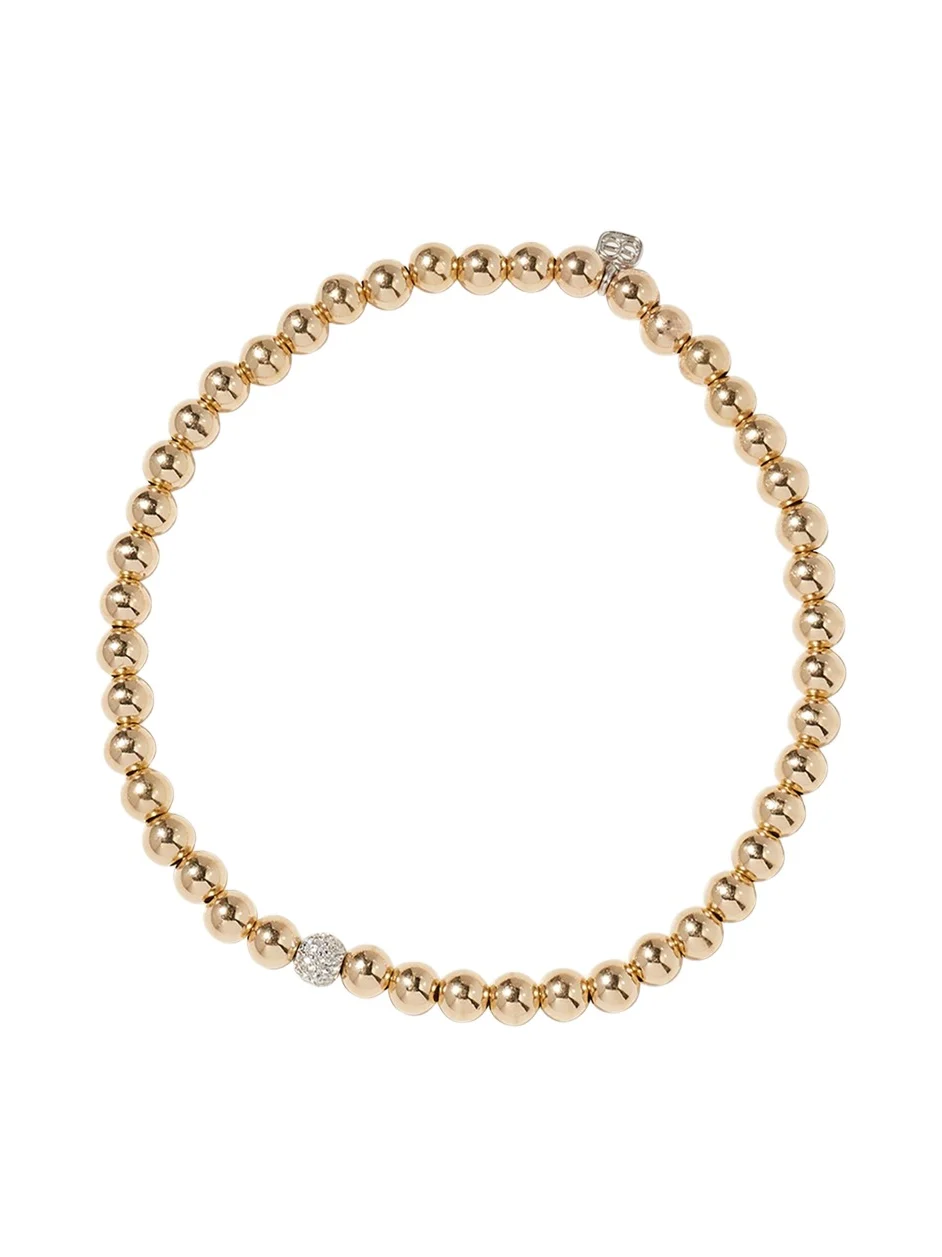 14k White Gold Diamond Bead Ball Bracelet 14k White Gold Diamond Bead Ball Bracelet