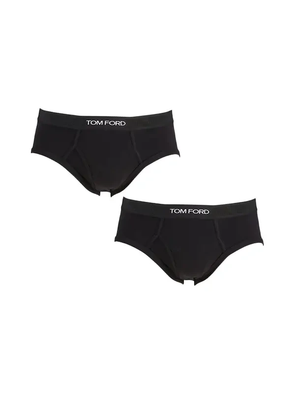 Men's 2-Pack Solid Jersey Logo-Waist Briefs
