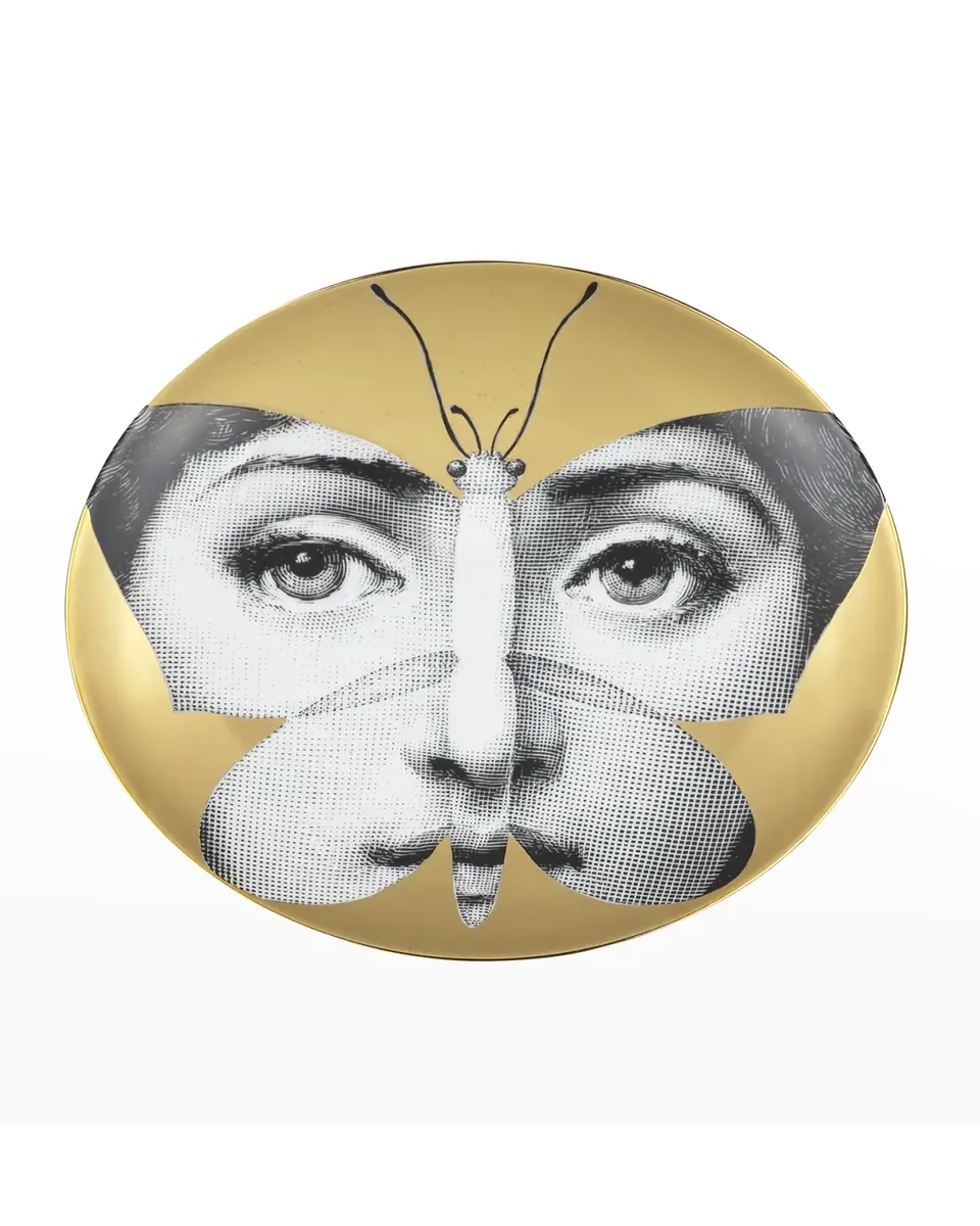 FORNASETTI Tema E Variazioni n. 96 Butterfly Face Gold Wall Plate | Thumbnail 2
