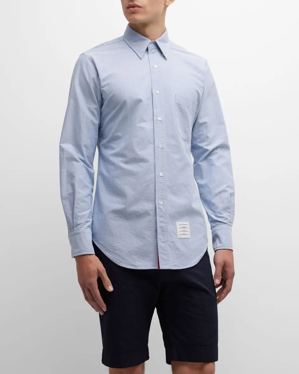 Thom Browne Men's Classic Sport Shirt w/ Stripes | Thumbnail 13 Thom Browne Men's Classic Sport Shirt w/ Stripes | Thumbnail 13