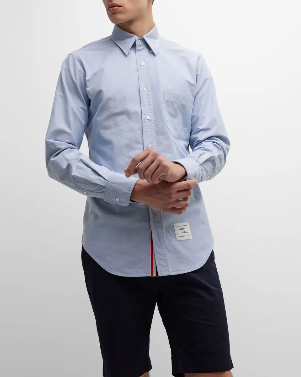 Thom Browne Men's Classic Sport Shirt w/ Stripes | Thumbnail 15 Thom Browne Men's Classic Sport Shirt w/ Stripes | Thumbnail 15