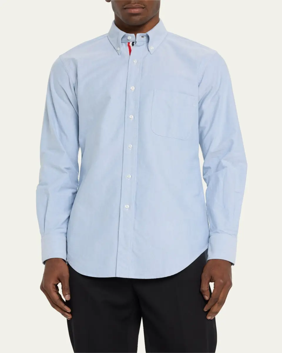 Thom Browne Men's Classic Sport Shirt w/ Stripes | Thumbnail 4 Thom Browne Men's Classic Sport Shirt w/ Stripes | Thumbnail 4