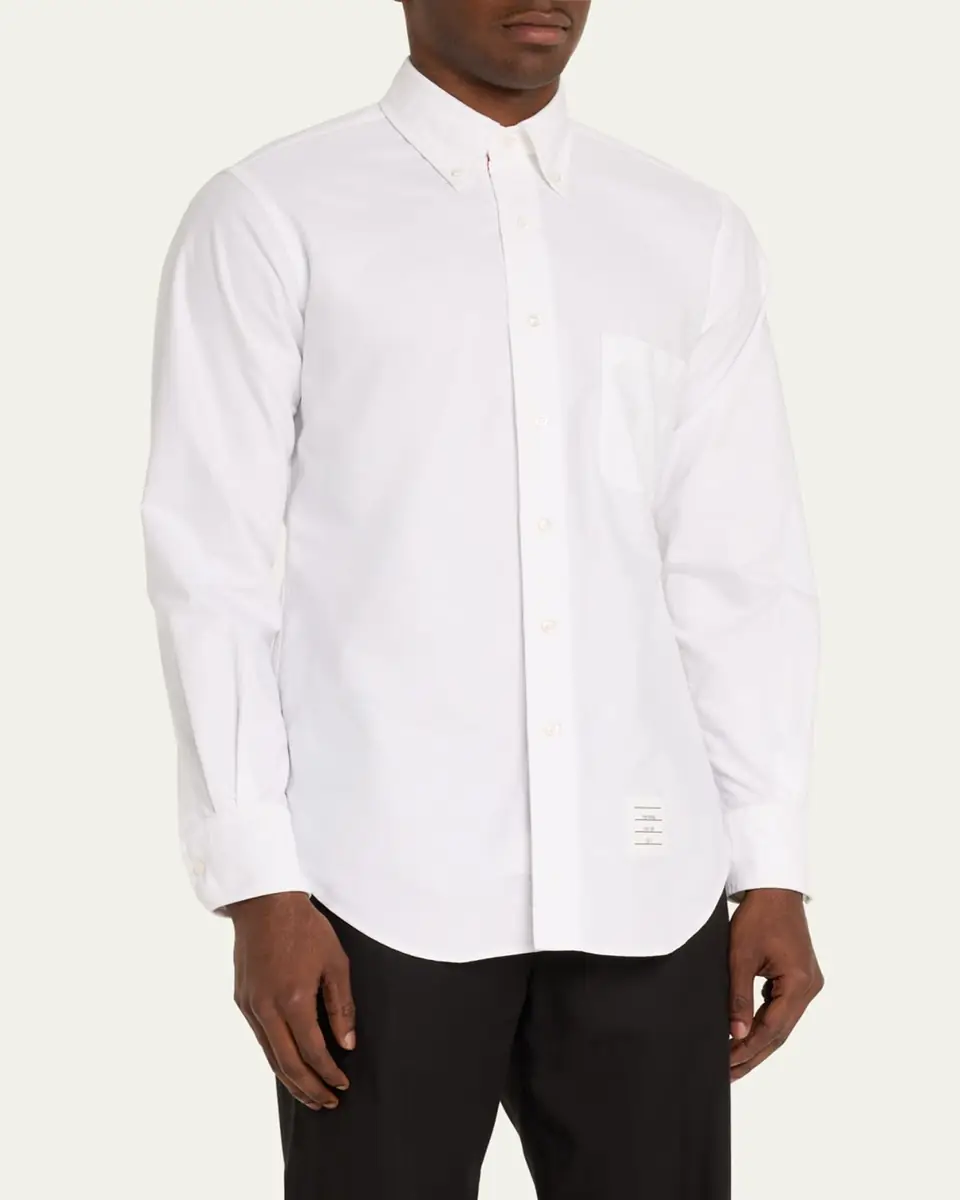 Thom Browne Men's Classic Sport Shirt w/ Stripes | Thumbnail 9 Thom Browne Men's Classic Sport Shirt w/ Stripes | Thumbnail 9