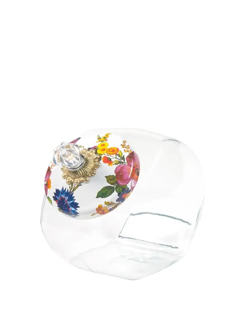 MacKenzie-Childs White Flower Market Cookie Jar