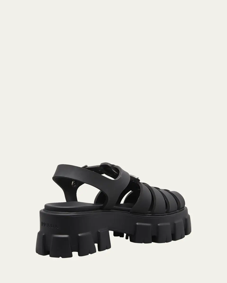 Prada Rubber Logo Chunky-Sole Fisherman Sandals | Thumbnail 4