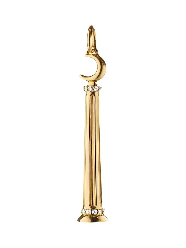 18K Yellow Gold Athena Diamond Dream Column Charm
