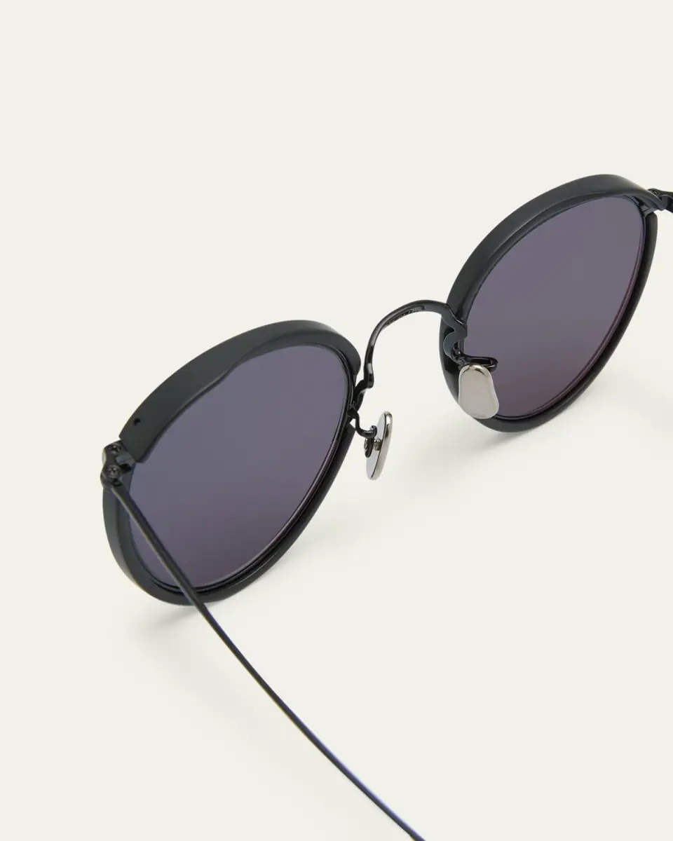 Eyevan Men's 717E Round Acetate-Wrapped Metal Sunglasses | Thumbnail 13
