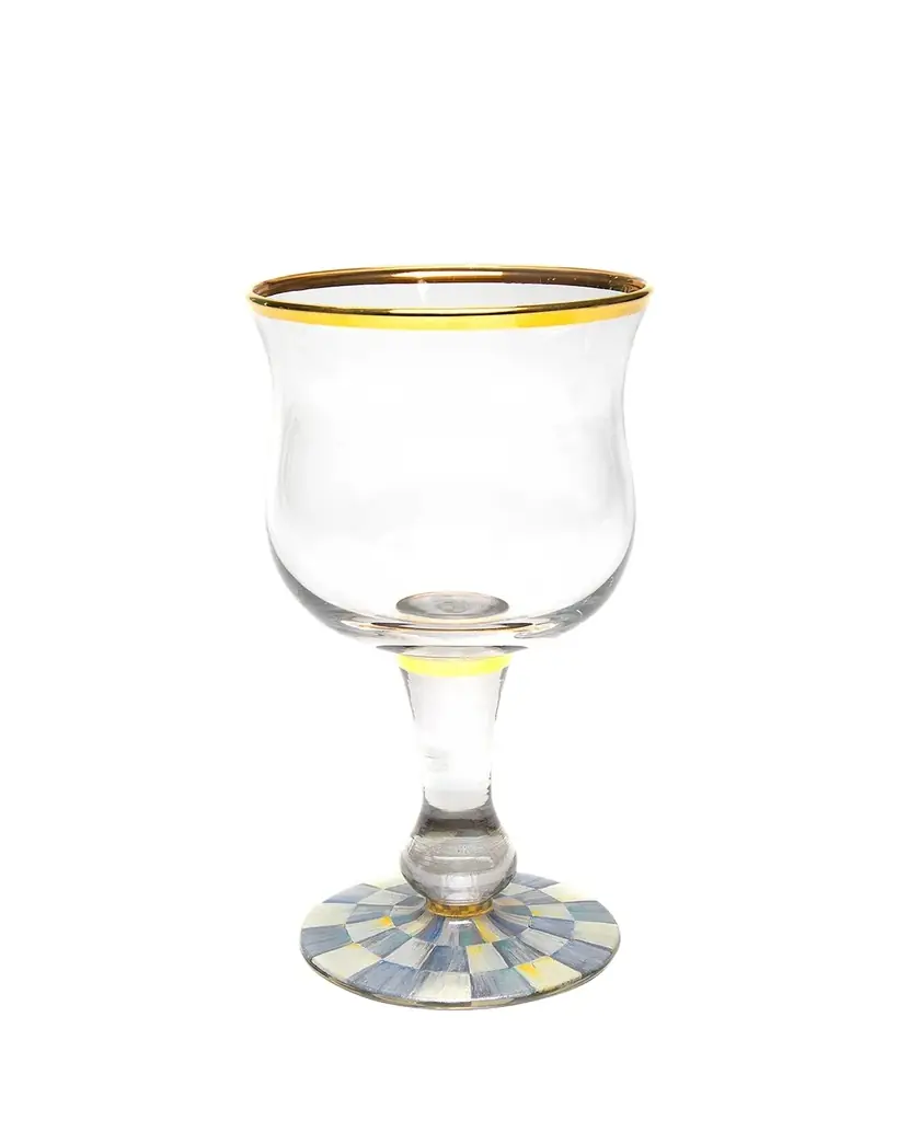 MacKenzie-Childs Sterling Check Wine Glass | Image 1 MacKenzie-Childs Sterling Check Wine Glass | Image 1