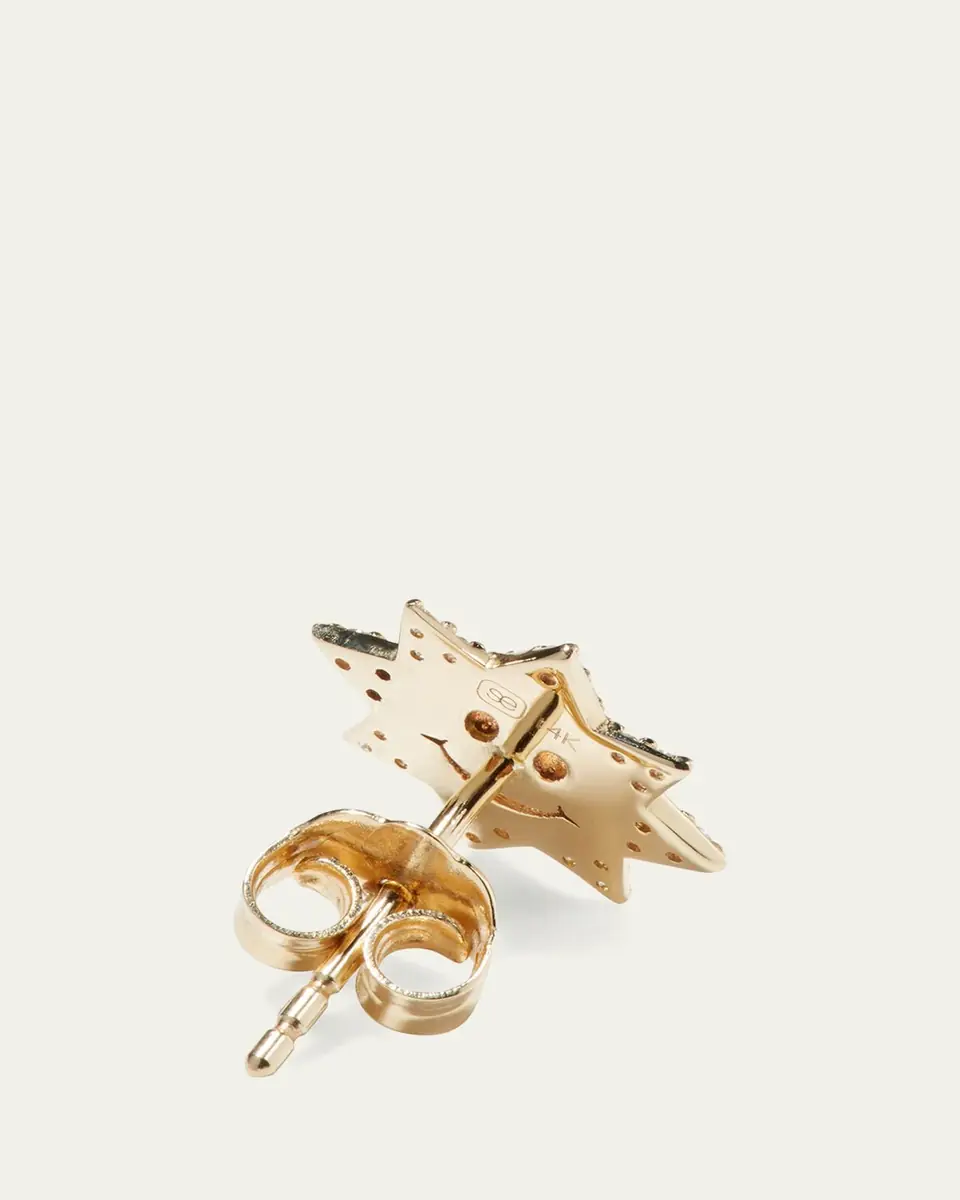 Sydney Evan 14k Diamond Happy Face Single Sun Stud Earring | Thumbnail 3 Sydney Evan 14k Diamond Happy Face Single Sun Stud Earring | Thumbnail 3