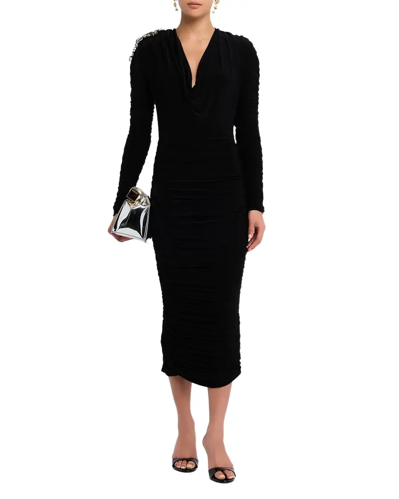 Zhivago Lustris Embellished-Shoulder Jersey Midi Dress | Image 1 Zhivago Lustris Embellished-Shoulder Jersey Midi Dress | Image 1