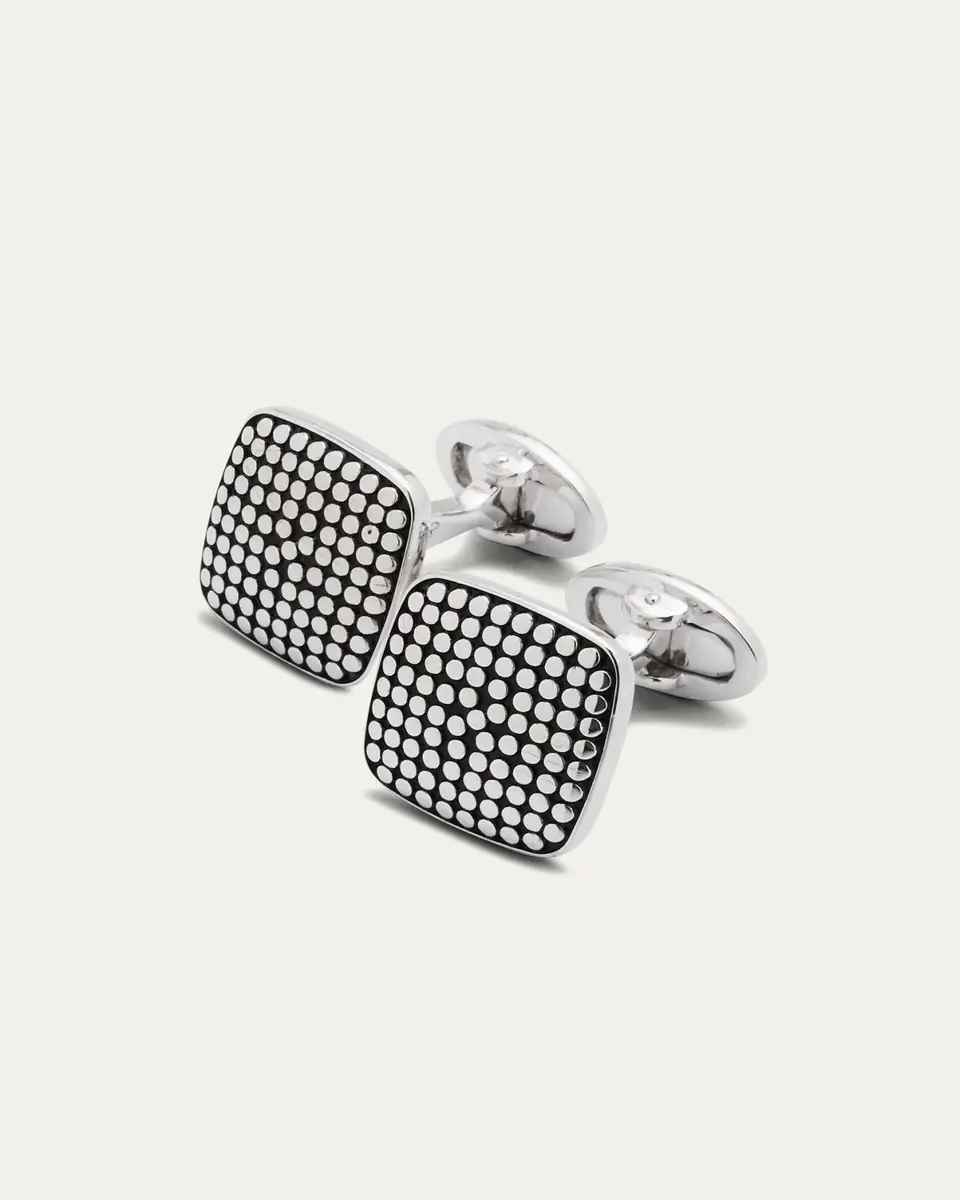 Jan Leslie Men's Sterling Silver Dotted Square Cufflinks | Thumbnail 3 Jan Leslie Men's Sterling Silver Dotted Square Cufflinks | Thumbnail 3