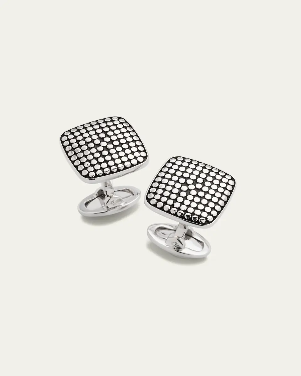 Jan Leslie Men's Sterling Silver Dotted Square Cufflinks | Thumbnail 4 Jan Leslie Men's Sterling Silver Dotted Square Cufflinks | Thumbnail 4