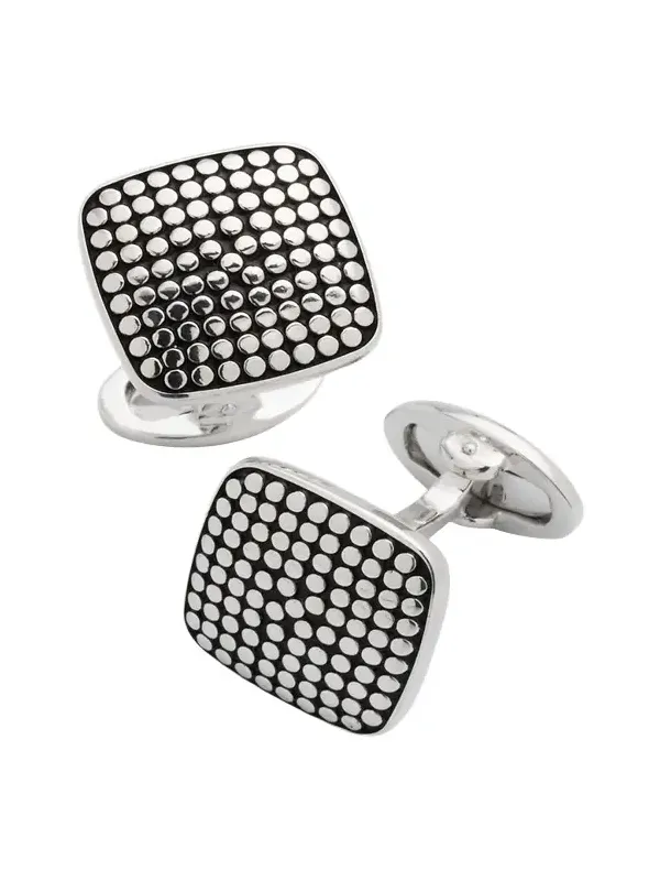 Jan Leslie Men's Sterling Silver Dotted Square Cufflinks