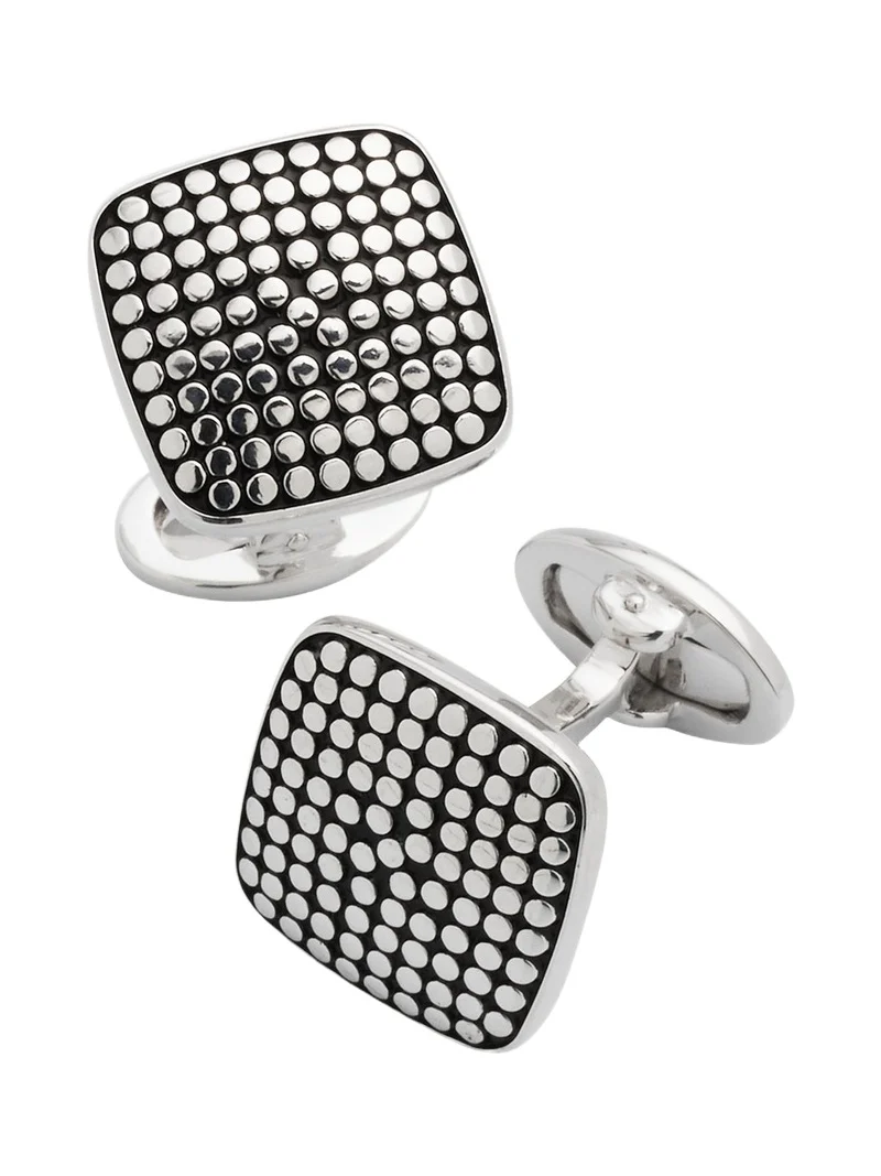Jan Leslie Men's Sterling Silver Dotted Square Cufflinks