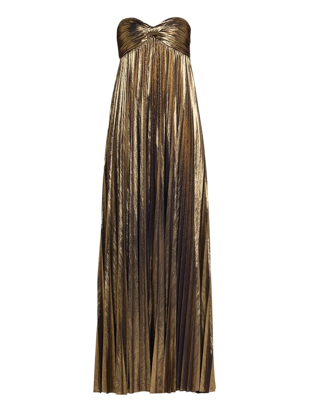Zoa Strapless Lamé Twisted-Bodice Gown