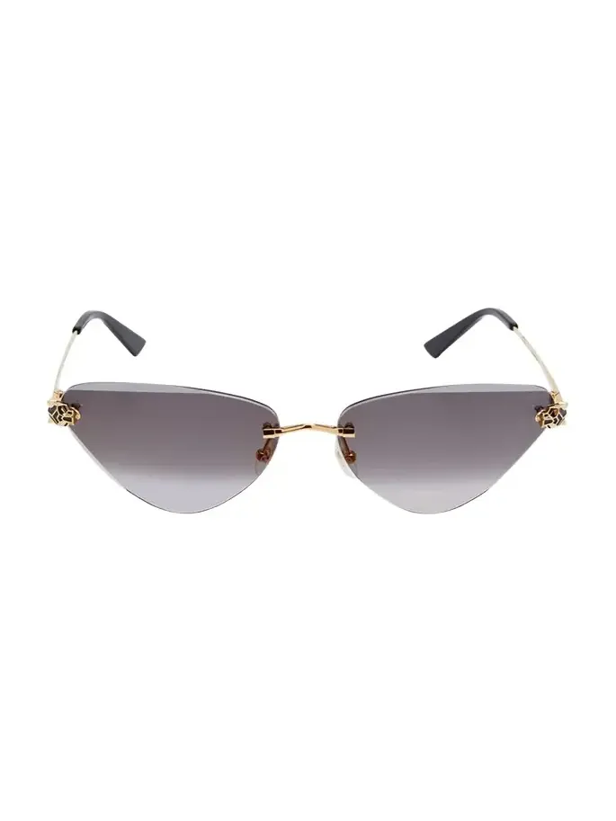 Panthère Rimless Cat-Eye Metal Sunglasses
