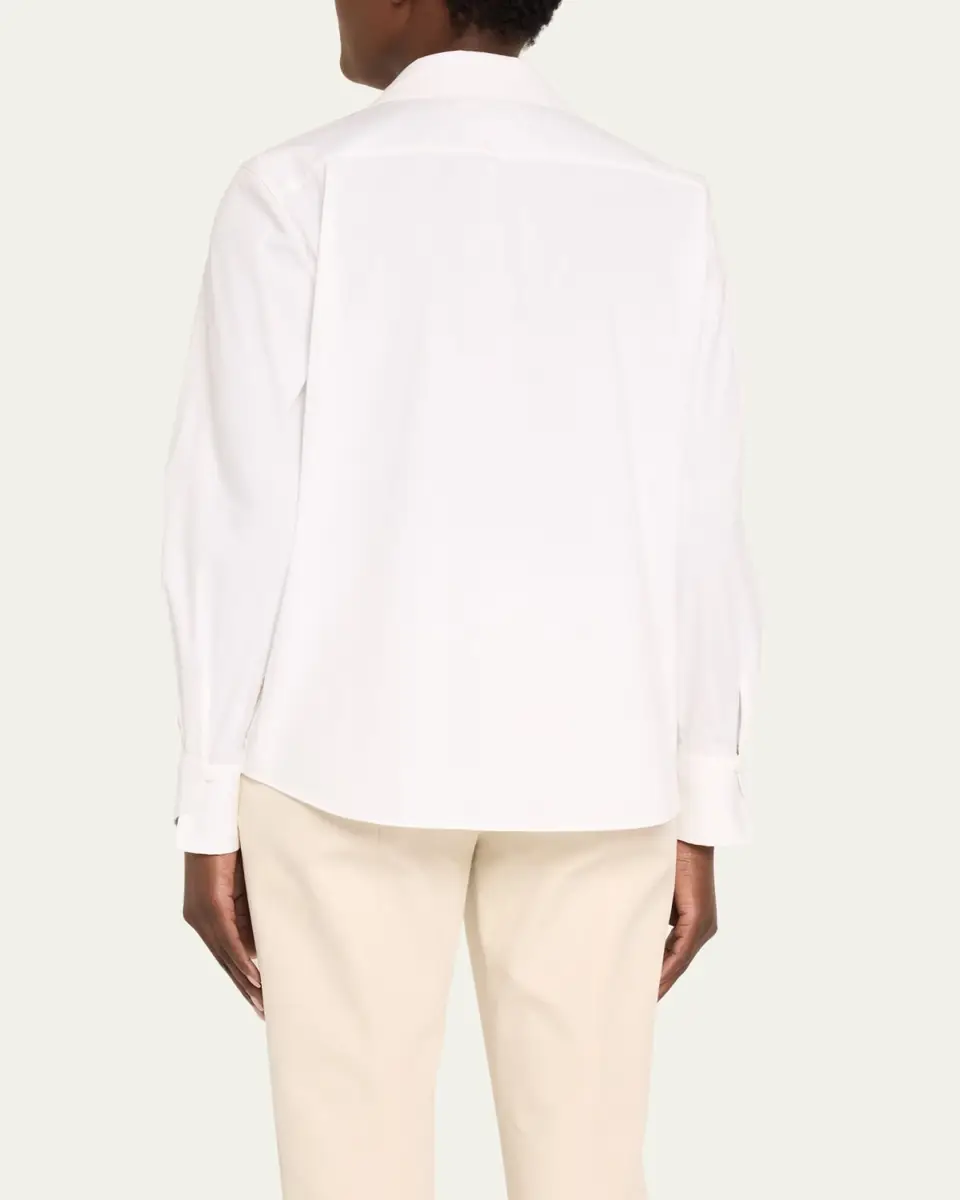 Lafayette 148 New York Wright Stretch Cotton Shirt | Thumbnail 3