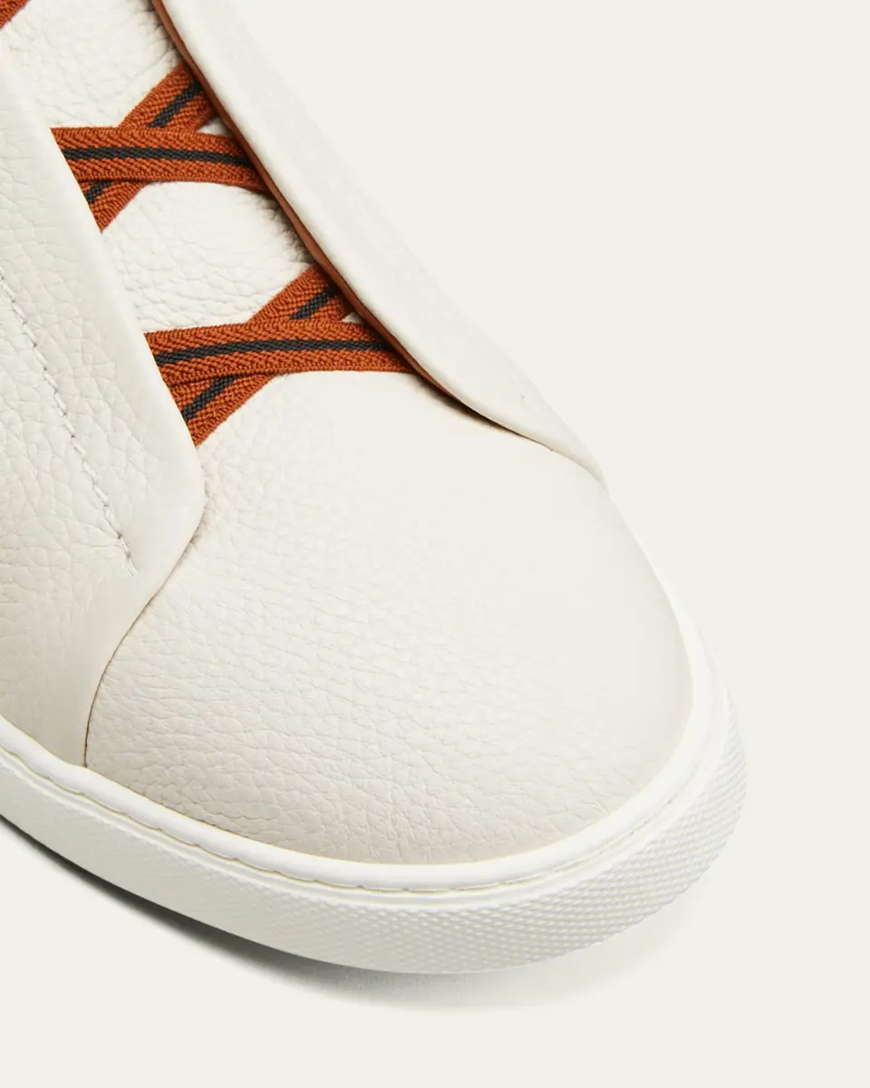 ZEGNA Men's Triple Stitch Deerskin Leather Sneakers | Thumbnail 11 ZEGNA Men's Triple Stitch Deerskin Leather Sneakers | Thumbnail 11