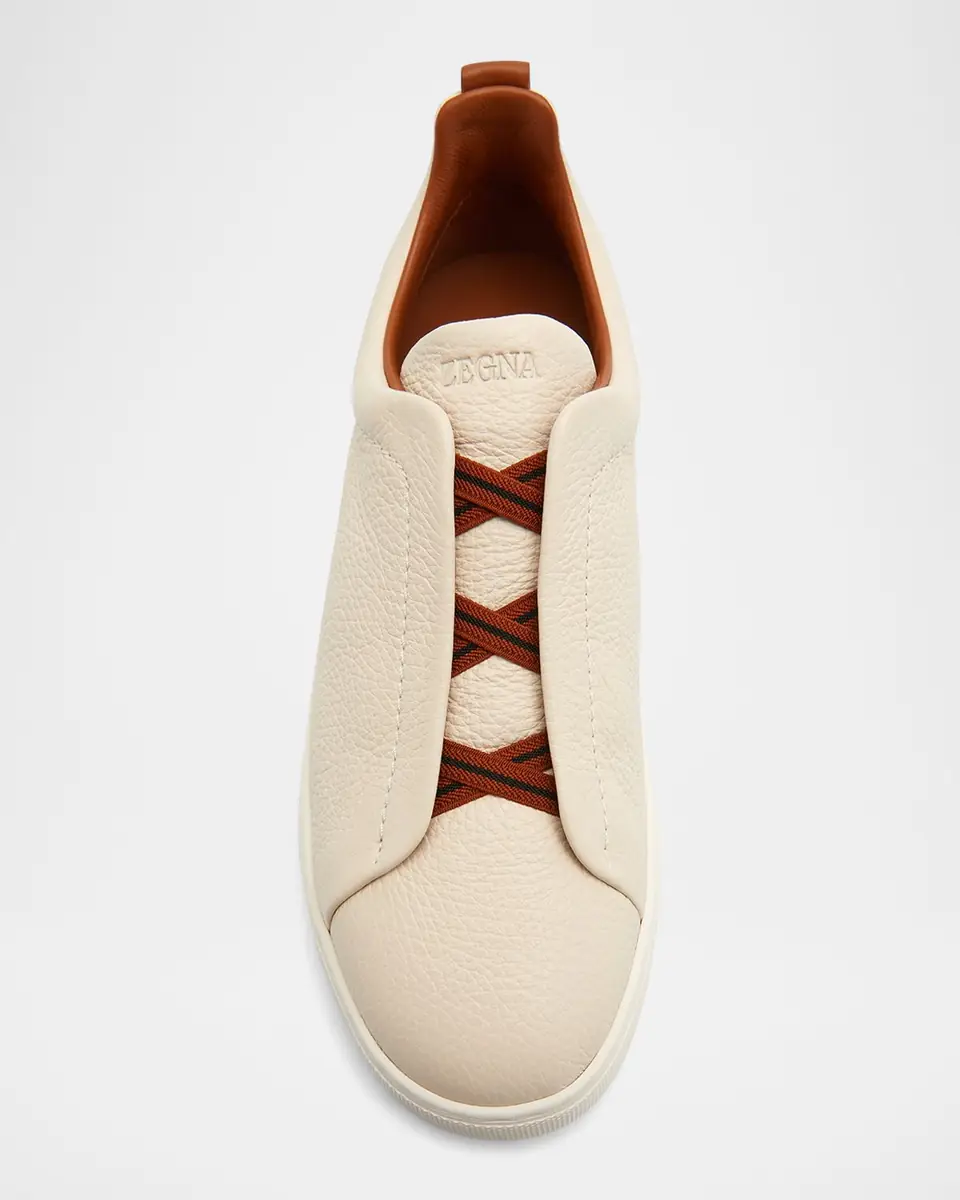 ZEGNA Men's Triple Stitch Deerskin Leather Sneakers | Thumbnail 5 ZEGNA Men's Triple Stitch Deerskin Leather Sneakers | Thumbnail 5