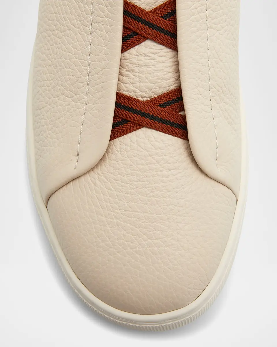 ZEGNA Men's Triple Stitch Deerskin Leather Sneakers | Thumbnail 6 ZEGNA Men's Triple Stitch Deerskin Leather Sneakers | Thumbnail 6