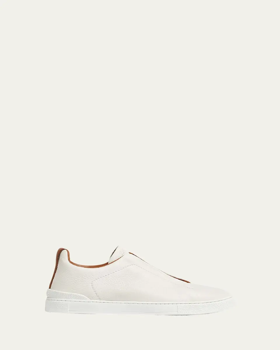 ZEGNA Men's Triple Stitch Deerskin Leather Sneakers | Thumbnail 7 ZEGNA Men's Triple Stitch Deerskin Leather Sneakers | Thumbnail 7