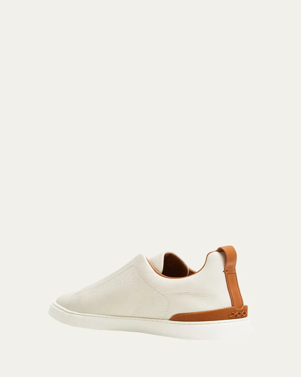 ZEGNA Men's Triple Stitch Deerskin Leather Sneakers | Thumbnail 10 ZEGNA Men's Triple Stitch Deerskin Leather Sneakers | Thumbnail 10