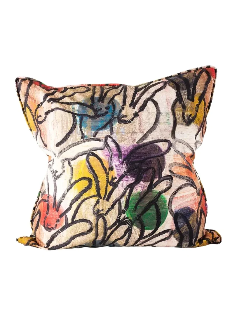 Hunt Slonem Bunnies & Orbs Decorative Pillow