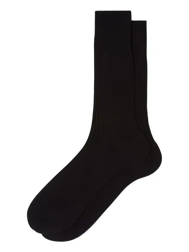 Prada Men's Rib-Knit Cotton Crew Socks