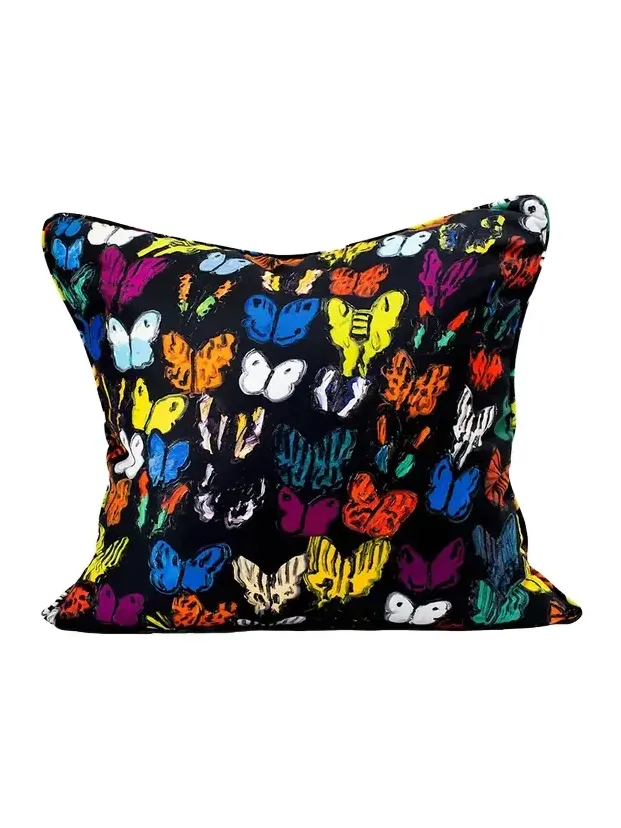 Hunt Slonem Butterflies in Flight Decorative Feather/Down Pillow