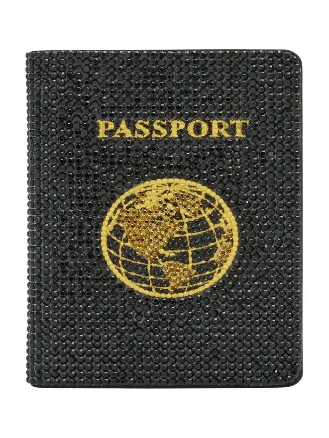 Allover Crystal Passport Holder