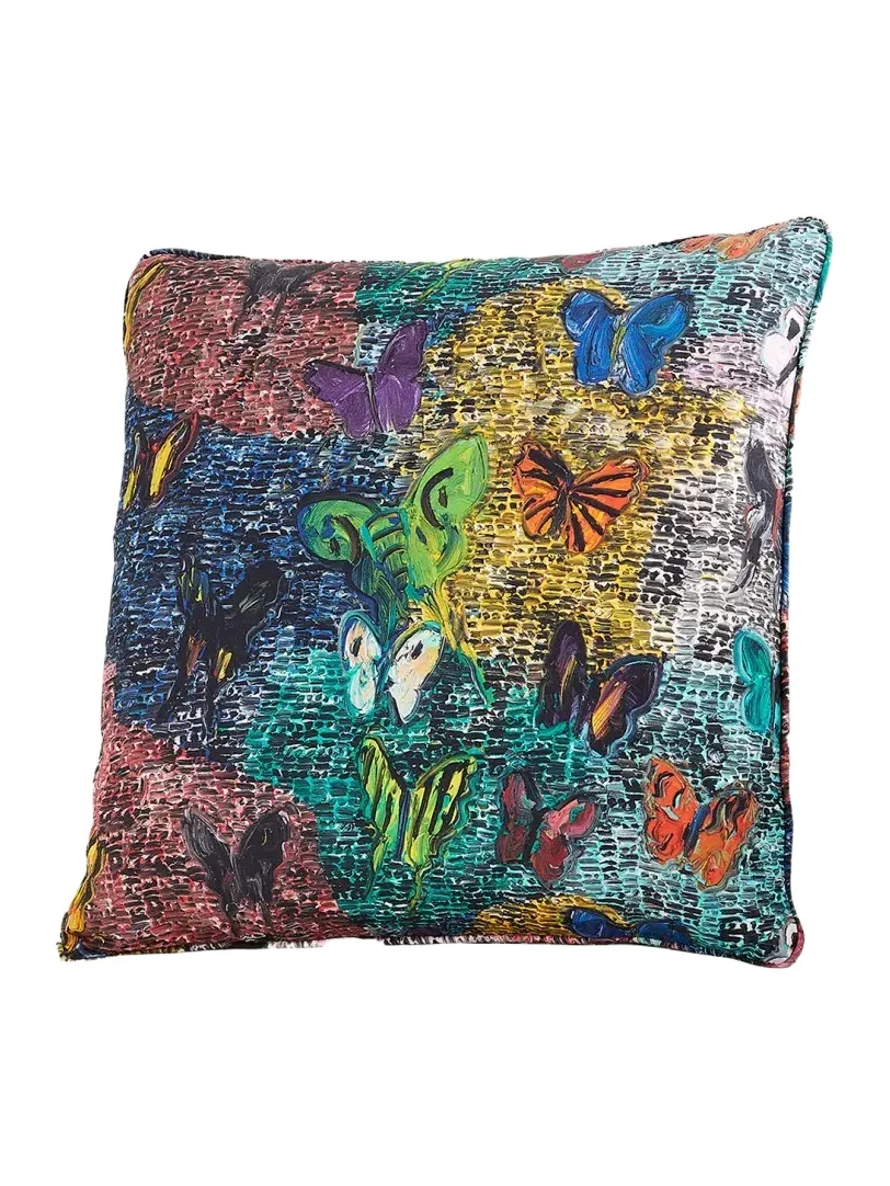 Hunt Slonem Butterfly & Guardian Cotton Pillow, 22"
