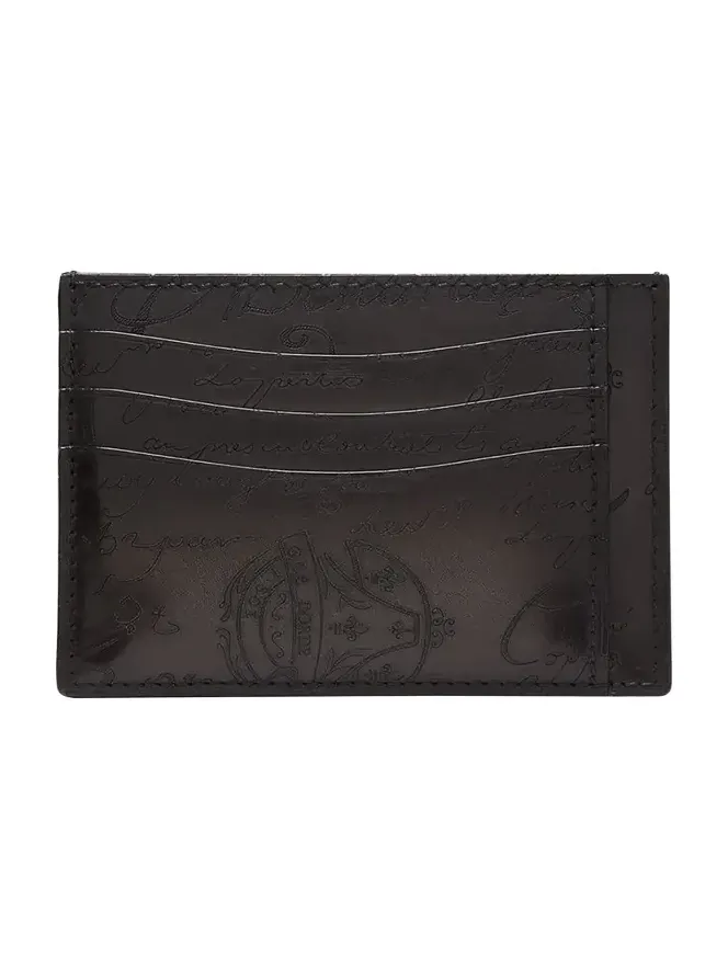 Men's Bambou Tetris Scritto Leather Card Holder