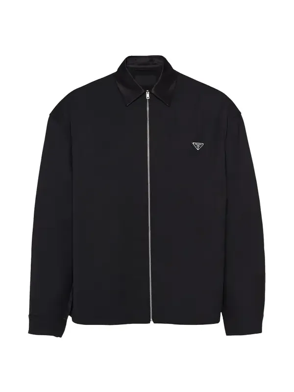 Prada Men's Full-Zip Gabardine Overshirt