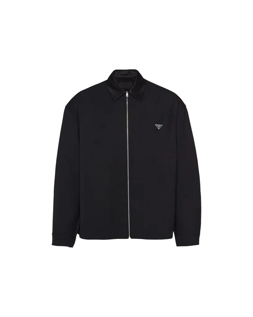 Prada Men's Full-Zip Gabardine Overshirt | Image 1 Prada Men's Full-Zip Gabardine Overshirt | Image 1
