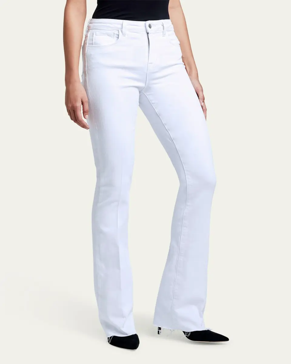 L'Agence Ruth High-Rise Straight Jeans w/ Raw Hem | Thumbnail 8 L'Agence Ruth High-Rise Straight Jeans w/ Raw Hem | Thumbnail 8