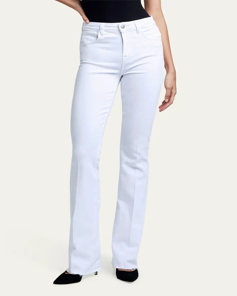L'Agence Ruth High-Rise Straight Jeans w/ Raw Hem | Thumbnail 9 L'Agence Ruth High-Rise Straight Jeans w/ Raw Hem | Thumbnail 9