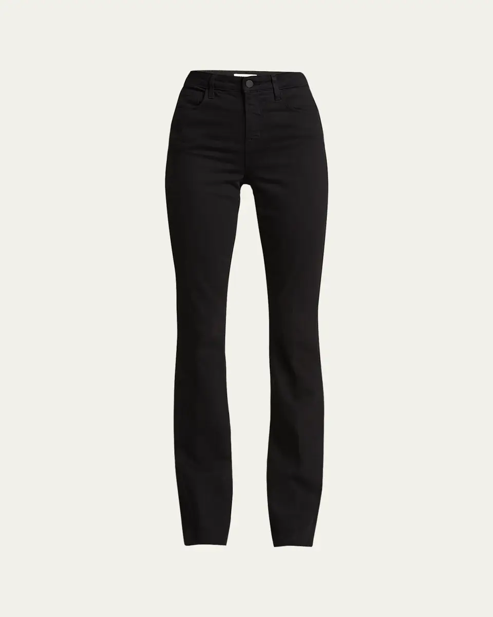 L'Agence Ruth High-Rise Straight Jeans w/ Raw Hem | Thumbnail 10 L'Agence Ruth High-Rise Straight Jeans w/ Raw Hem | Thumbnail 10