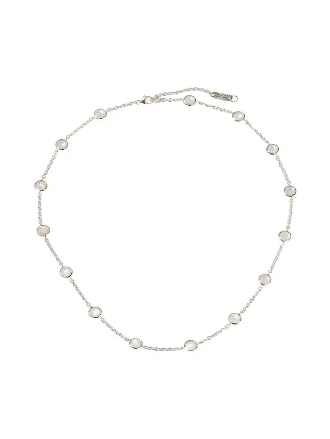 Stone Station Necklace in Sterling Silver